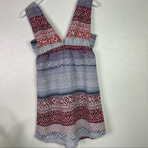 VOLCOM Aztec Southwest Pansies Deep V Dress Size Medium - Picture 2 of 7